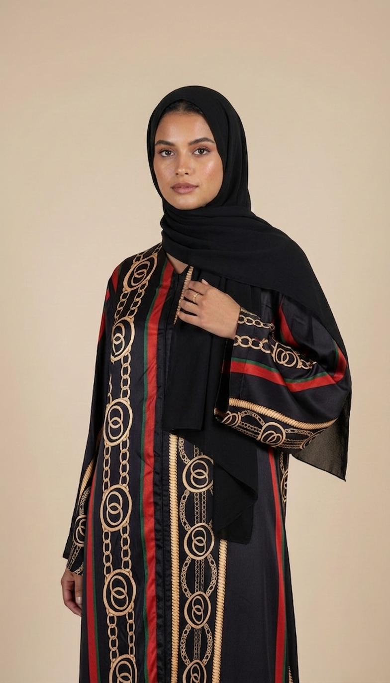 Layali Tassel Grace Abaya texture